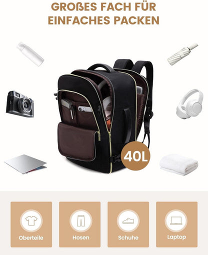 Reiserucksack Handgepäck Rucksack Flugzeug 18 Zoll Laptop Damen Herren