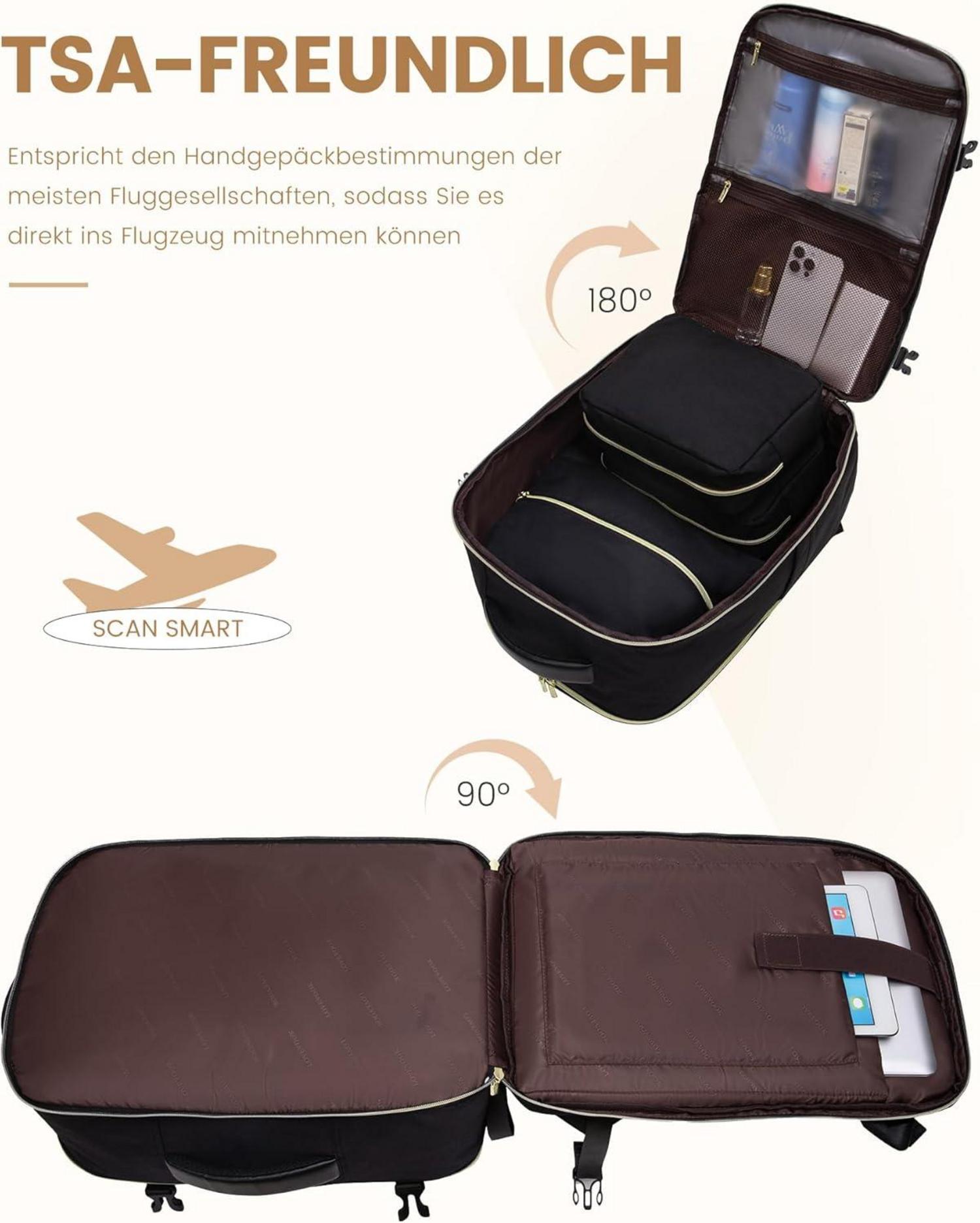 Schwarzer Großer Reiserucksack Handgepäck 18 Zoll Laptop Backpack Business