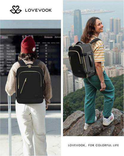 Reiserucksack Handgepäck Rucksack 18 Zoll Laptop Schwarz