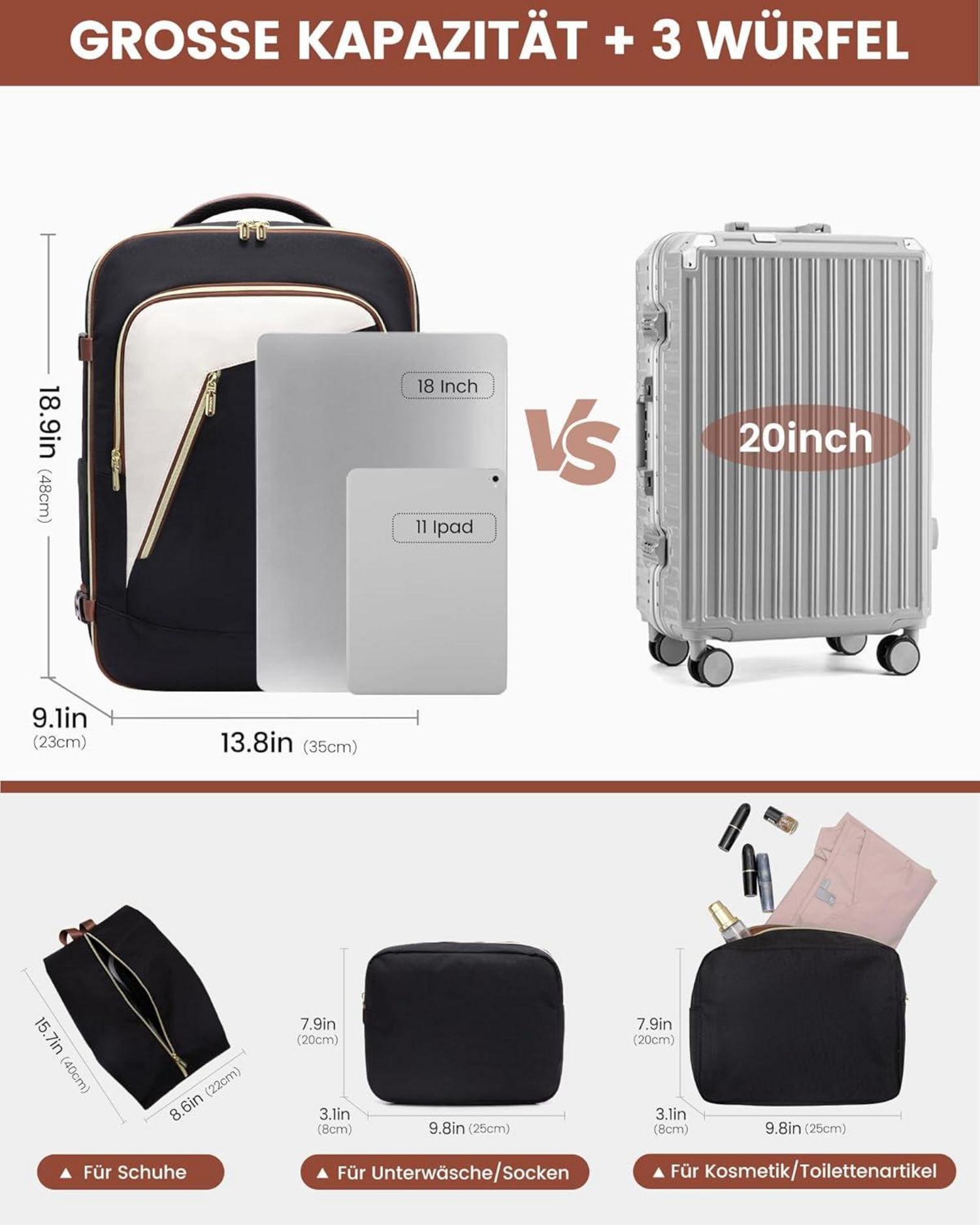 Handgepäck Rucksack 18 Zoll Laptop Reiserucksack