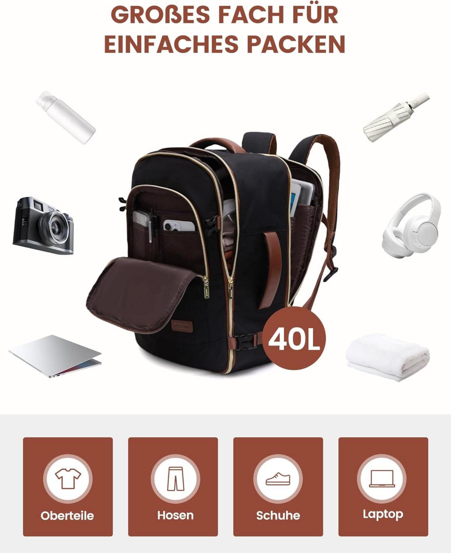 Handgepäck Rucksack 18 Zoll Laptop Travel Reiserucksack Weekender