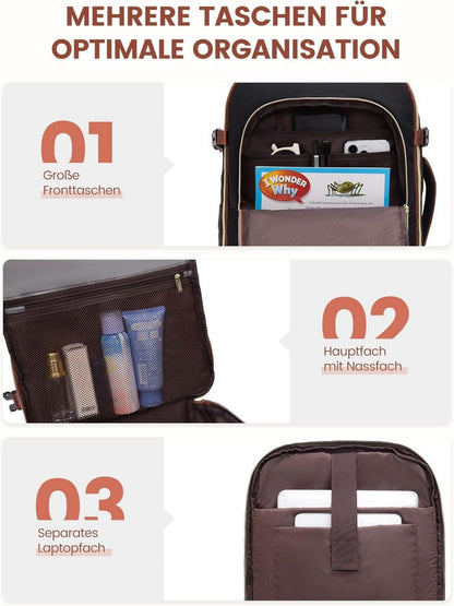 LOVEVOOK Handgepäck Rucksack 18 Zoll Laptop Reiserucksack für Reise und Geschäftsreise