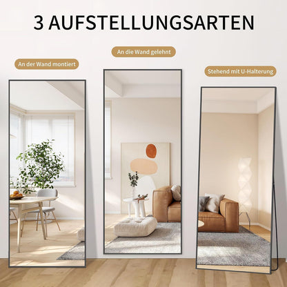 Großer Standspiegel Rechteckig mit Aluminiumrahmen – 179x65cm