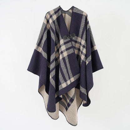 Strickcape Damen Elegant Offen Poncho Schal Decke Cardigan Mantel