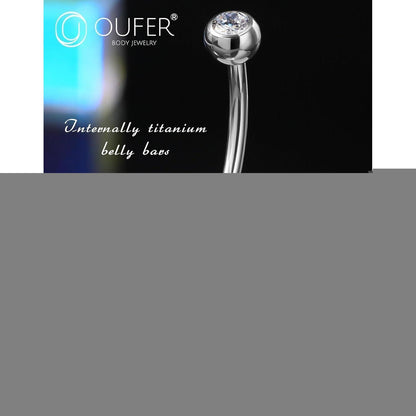 OUFER Bauchnabelpiercing Titan 14G mit Tropfen Anhänger 10mm