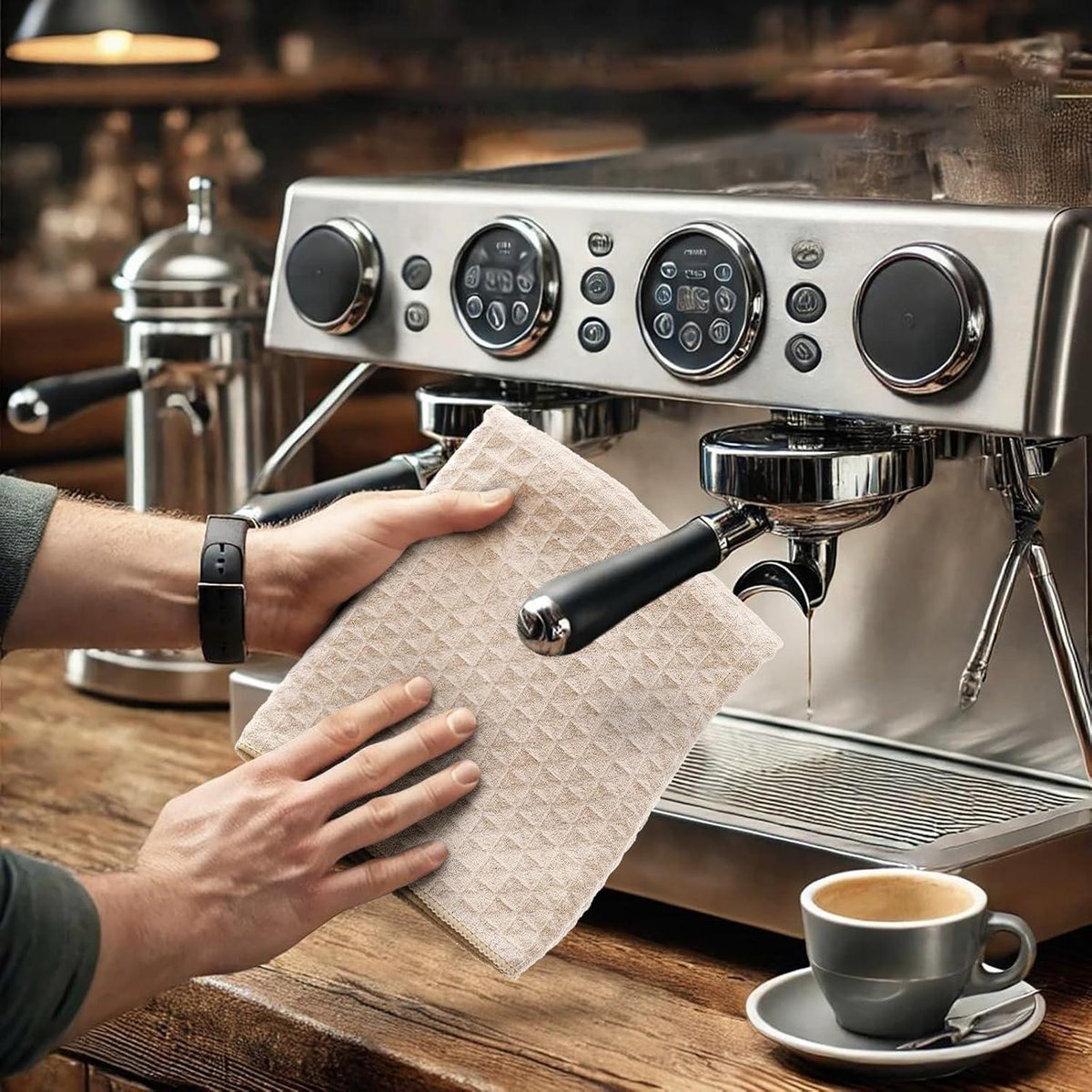 Mikrofasertücher 6er-Set, saugfähig, fusselfrei, beige