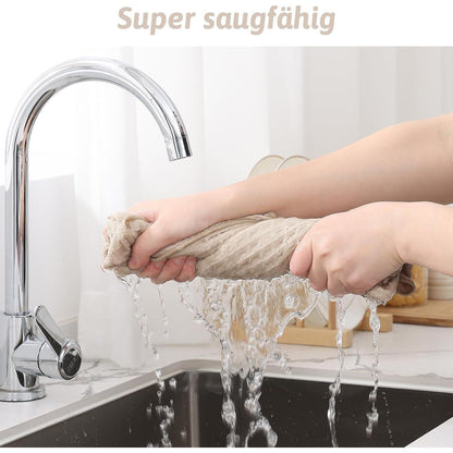 Mikrofasertücher 6er-Set, saugfähig, fusselfrei, beige