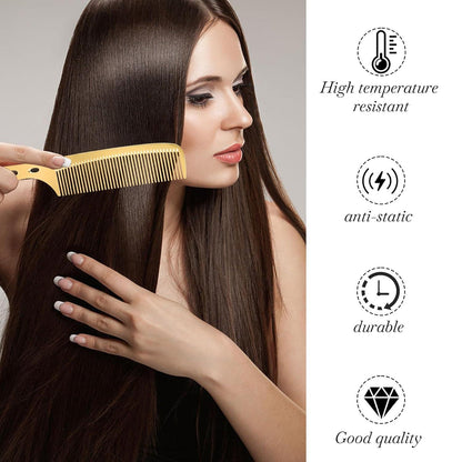 2er Set Aluminium Friseurkämme Gold Antistatisch Haarschneidekamm