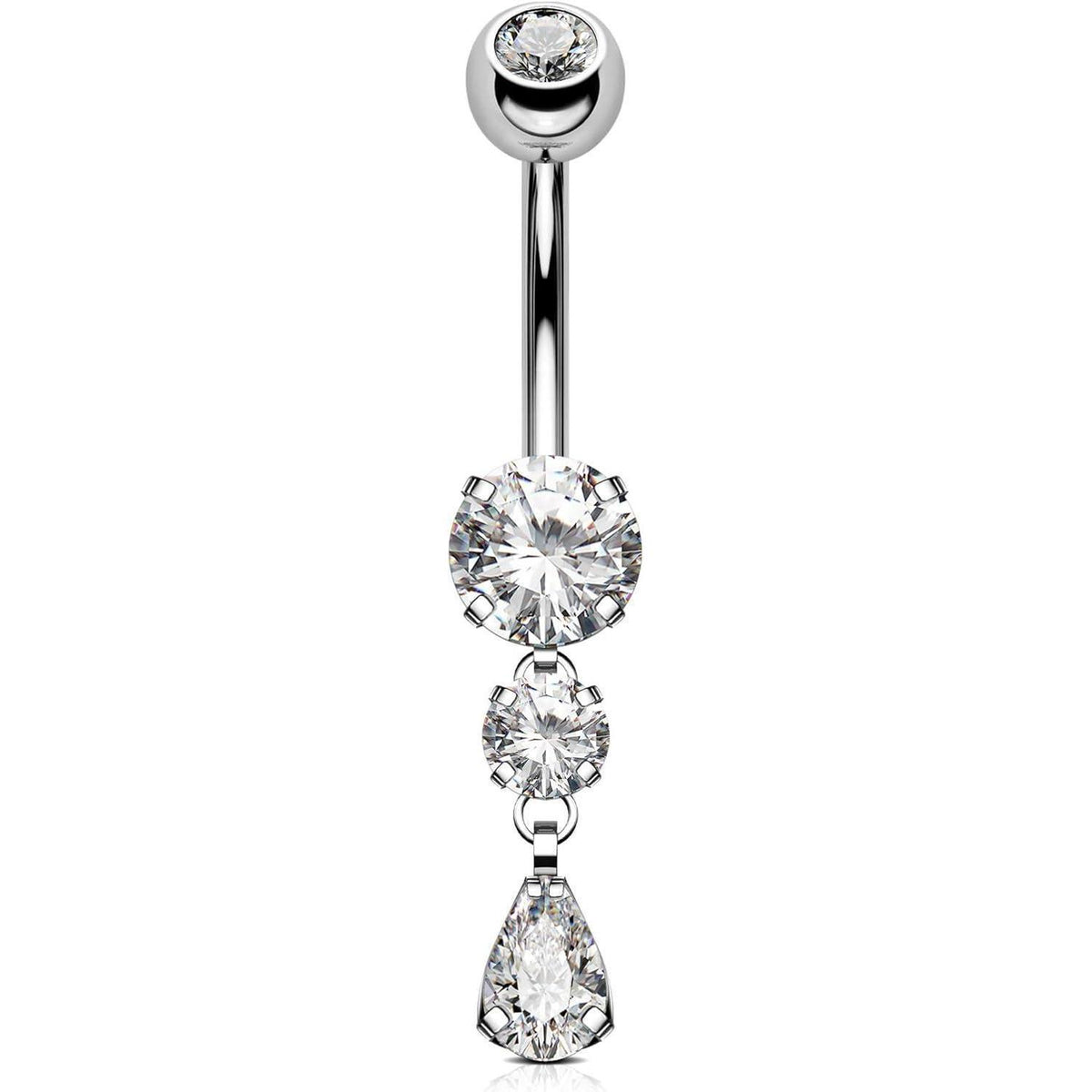 OUFER Bauchnabelpiercing Titan 14G 10mm mit Tropfenanhänger