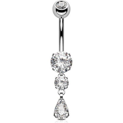 OUFER Bauchnabelpiercing Titan 14G 10mm mit Tropfenanhänger