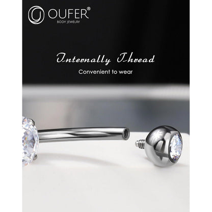 OUFER Bauchnabelpiercing Titan 14G 10mm mit Tropfenanhänger