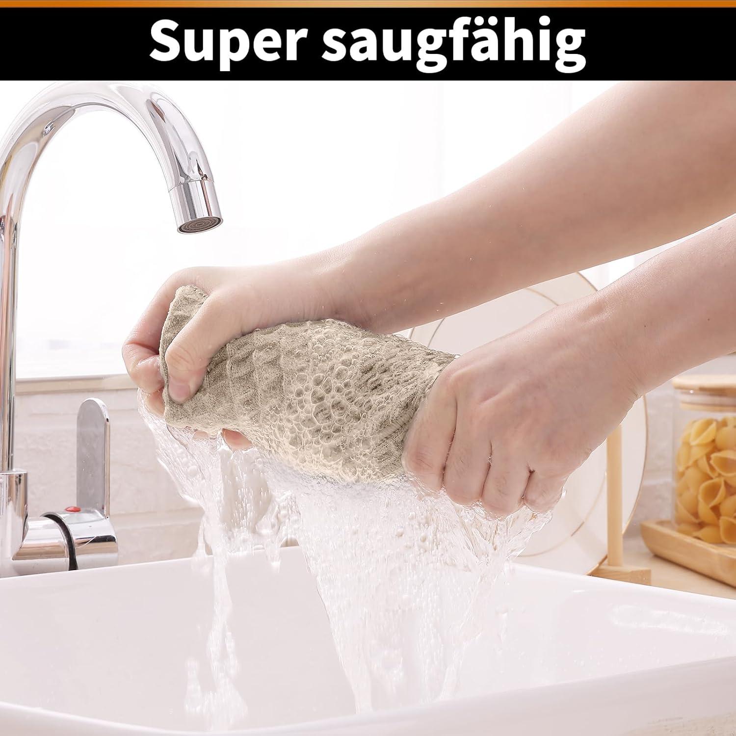 Microfasertücher 4er-Set Saugfähige Küchentücher 40x70cm Beige