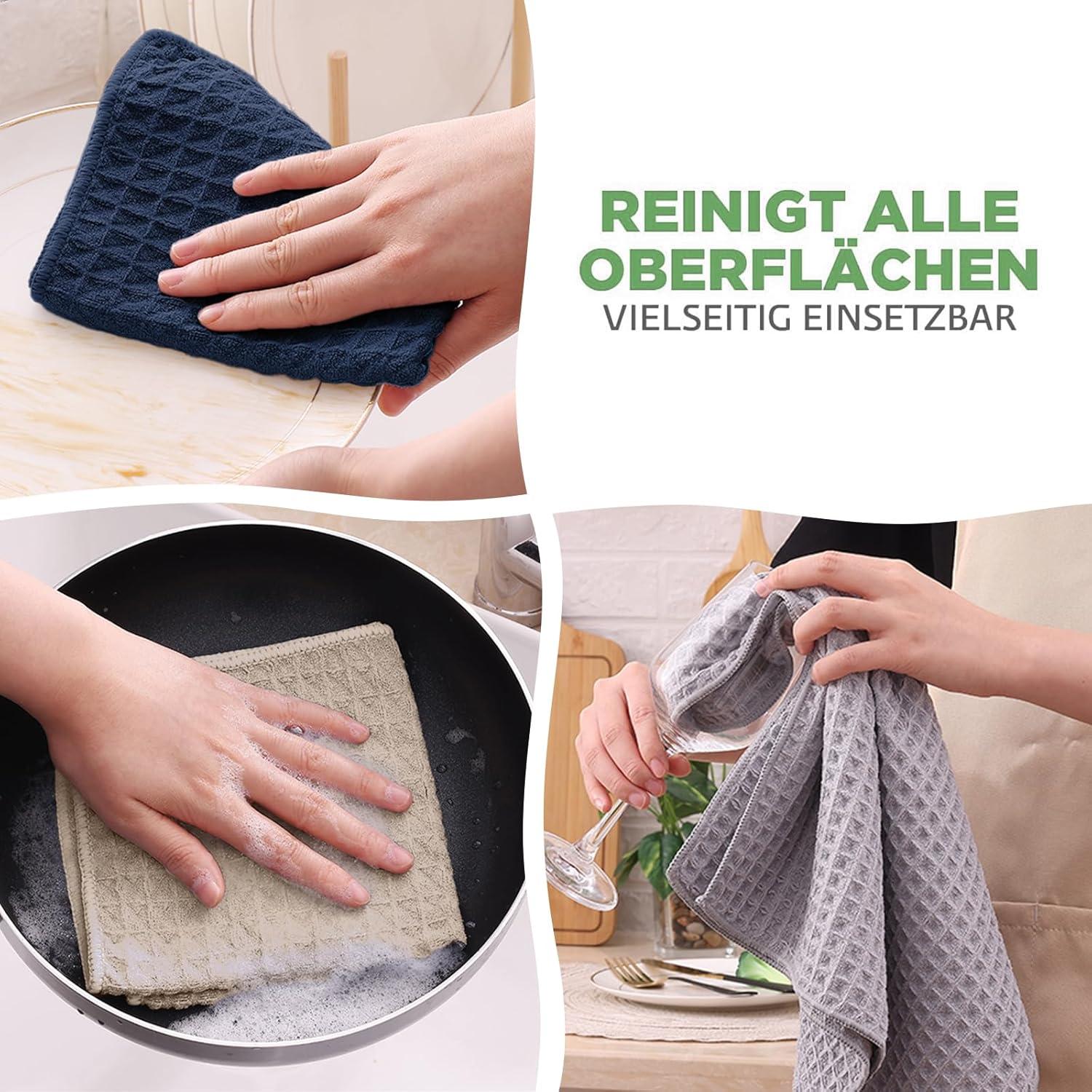Microfasertücher 4er-Set Saugfähige Küchentücher 40x70cm Beige