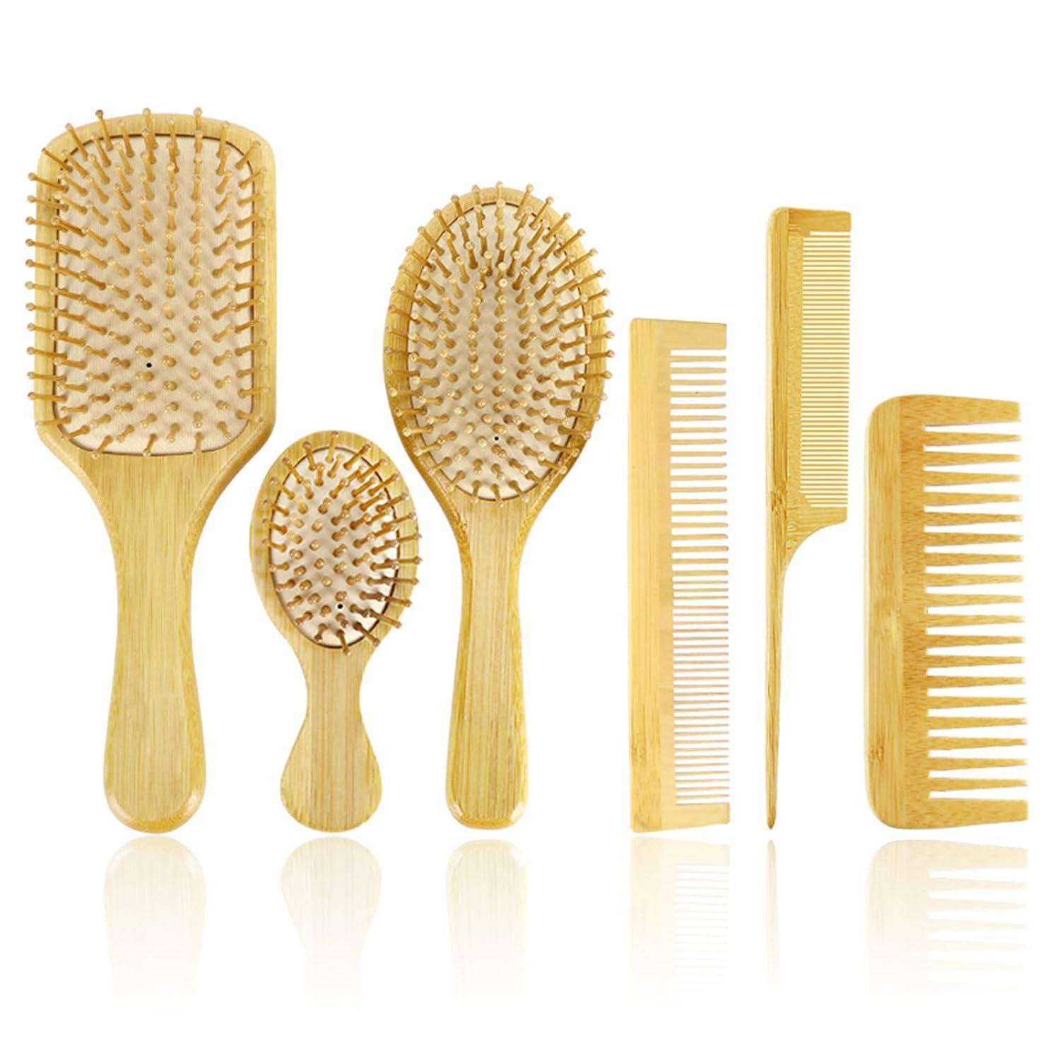 6er Set Haarkamm Holz Haarstyling friseur Haircomb Haarpflege