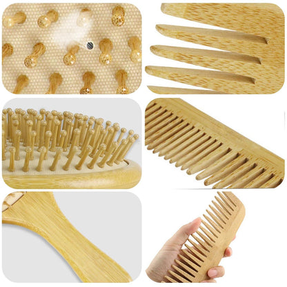 6er Set Haarkamm Holz Haarstyling friseur Haircomb Haarpflege