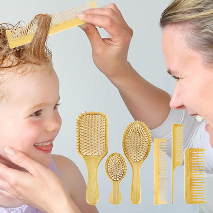 6er Set Haarkamm Männer Frauen Haarstyling Kamm aus Holz