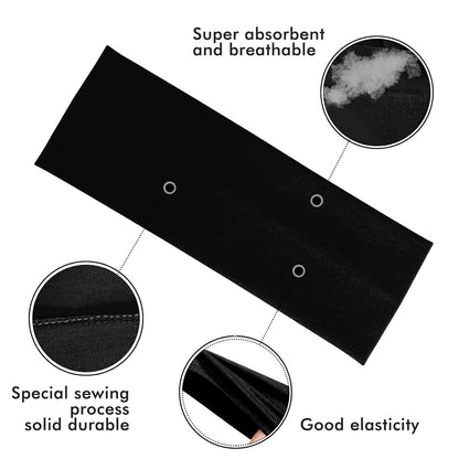 3er Pack Schwarze breite Anti-Rutsch Haarbänder für Yoga & Fitness