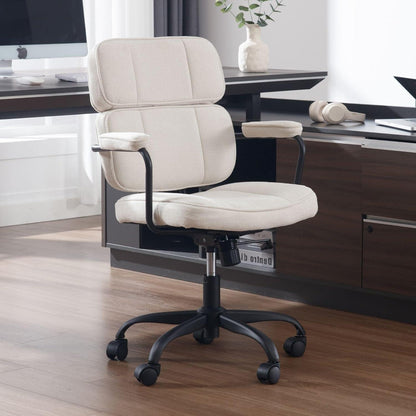 Ergonomischer Bürostuhl Chenille beige 360° Drehstuhl