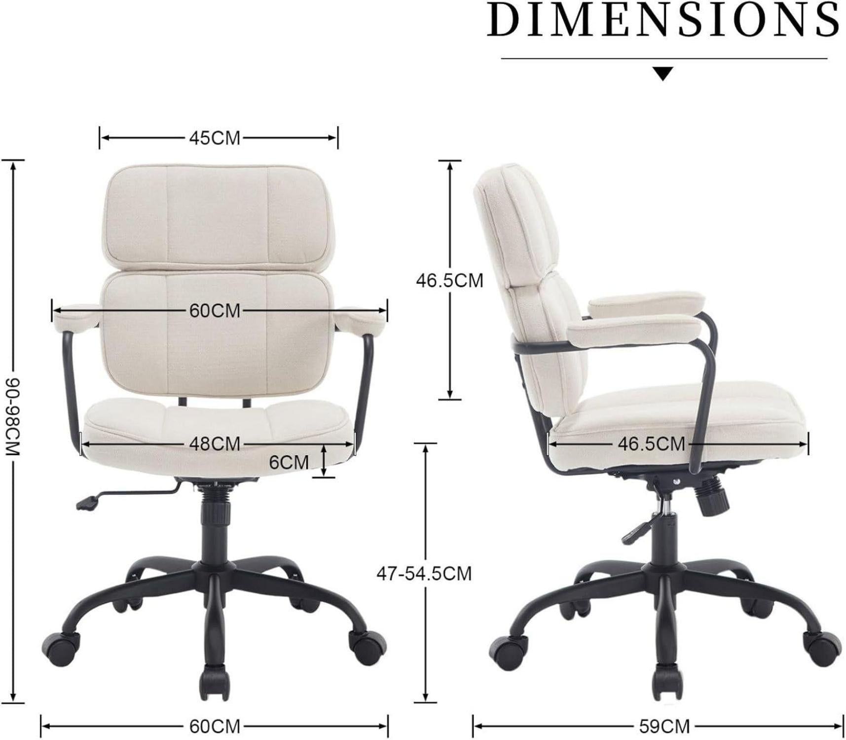 Ergonomischer Schreibtischstuhl Chenille Bürostuhl Beige