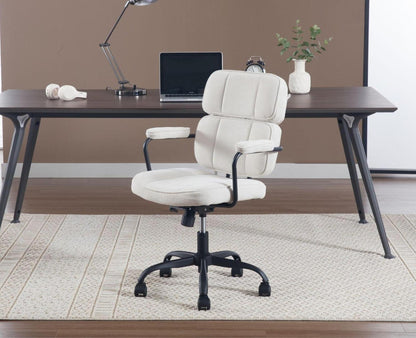 Ergonomischer Bürostuhl Chenille beige 360° Drehstuhl