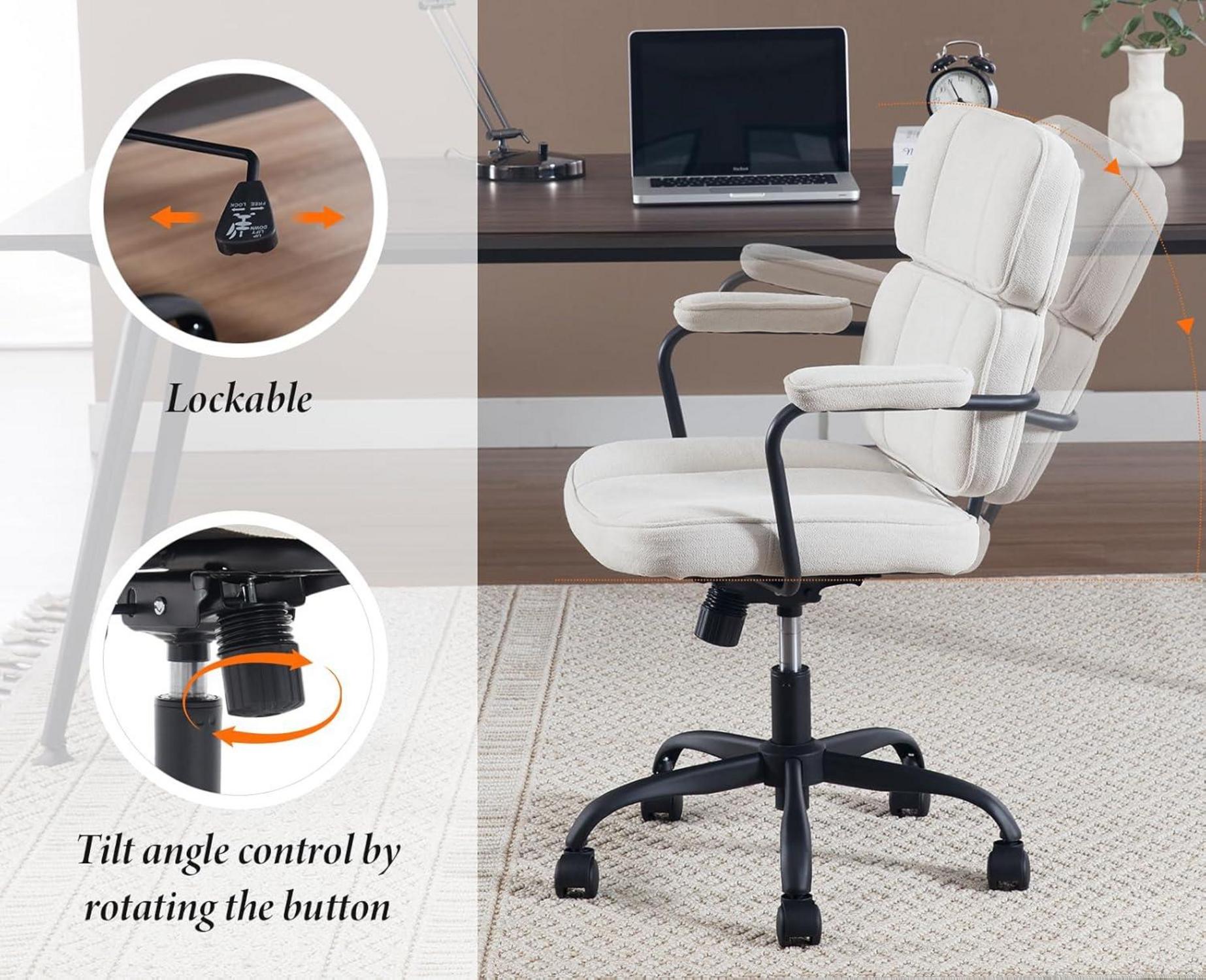 Chairus Bürostuhl Chenille 360° Drehstuhl Höhenverstellbar Beige
