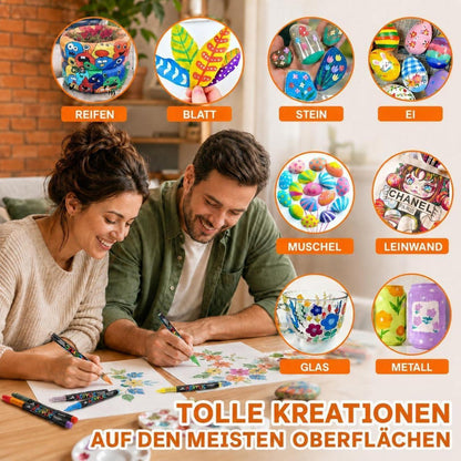 168 Acrylstifte Set Wasserfest für Steine, Glas & mehr