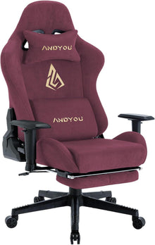 Ergonomischer Gaming Stuhl mit Fußstütze Rot