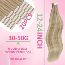 Echthaar Tape Extensions Blond Aschblond Platinblond 40cm