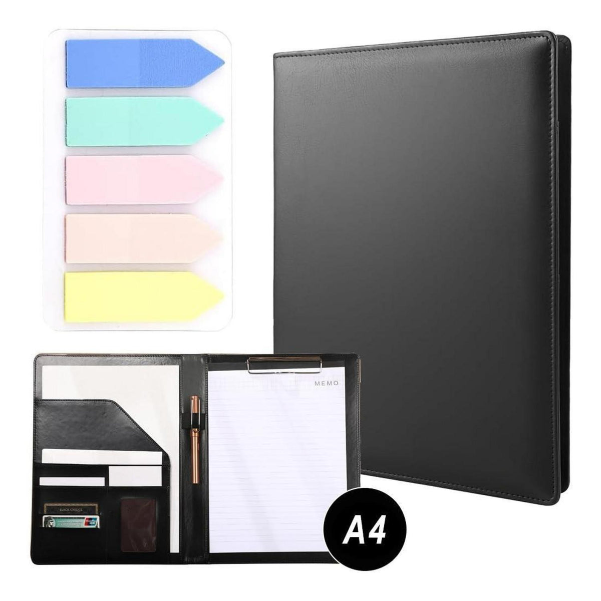 Schreibmappe A4 mit Notizblock & Stift – Klemmbrettmappe Büro