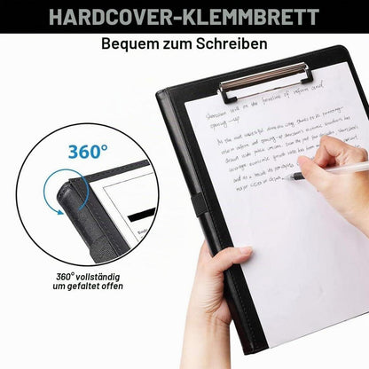 Schreibmappe A4 mit Notizblock & Stift – Klemmbrettmappe Büro