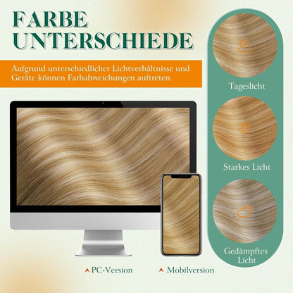 Echthaar Tape-in Extensions 60cm Blond Balayage Ombre