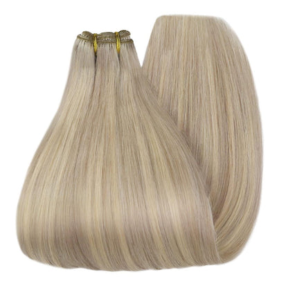 Blond Echthaar Tressen 55cm - Aschblond & Platinblond