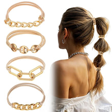 Goldenes Haargummi Armband Metall Elastische Haarbänder perfektes