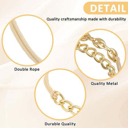 4er Set Goldene Elastische Haargummis aus Metall - Haarbänder für