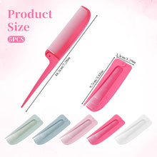 5er Set Faltbare Stielkämme in Weiß Blau Rosa Grün Rot