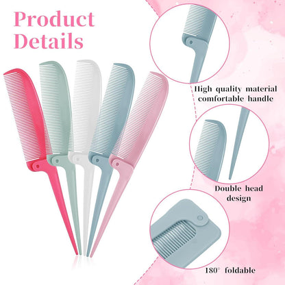 Faltbarer Kamm 5er Set Mini Haarkämme für Haarstyling