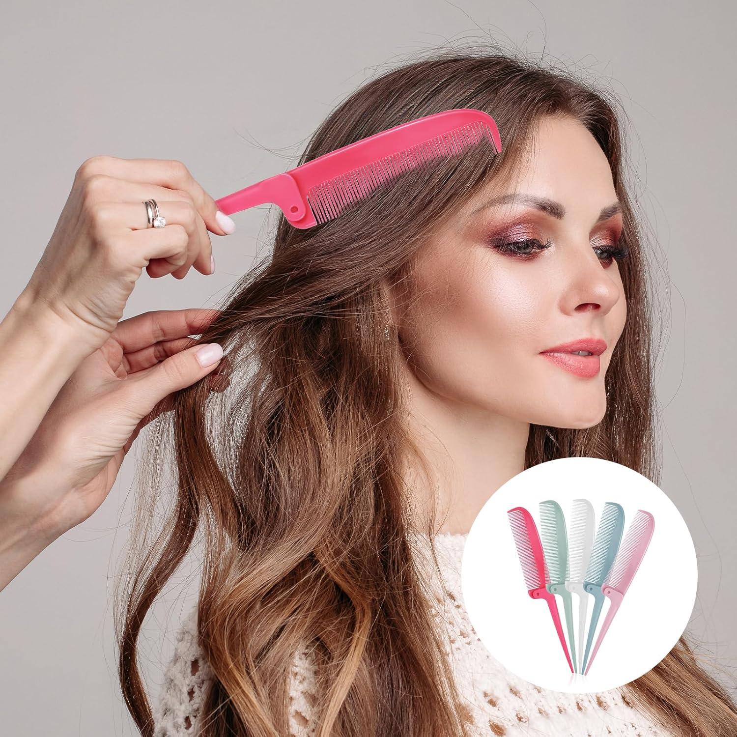 Faltbare Mini Haarbürsten Kamm Set für Haarstyling, 5 Stück