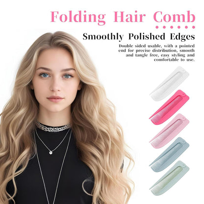 5er Set Faltbarer Kamm Stielkamm Mini Haarbürsten - Haarstyling Frauen Männer