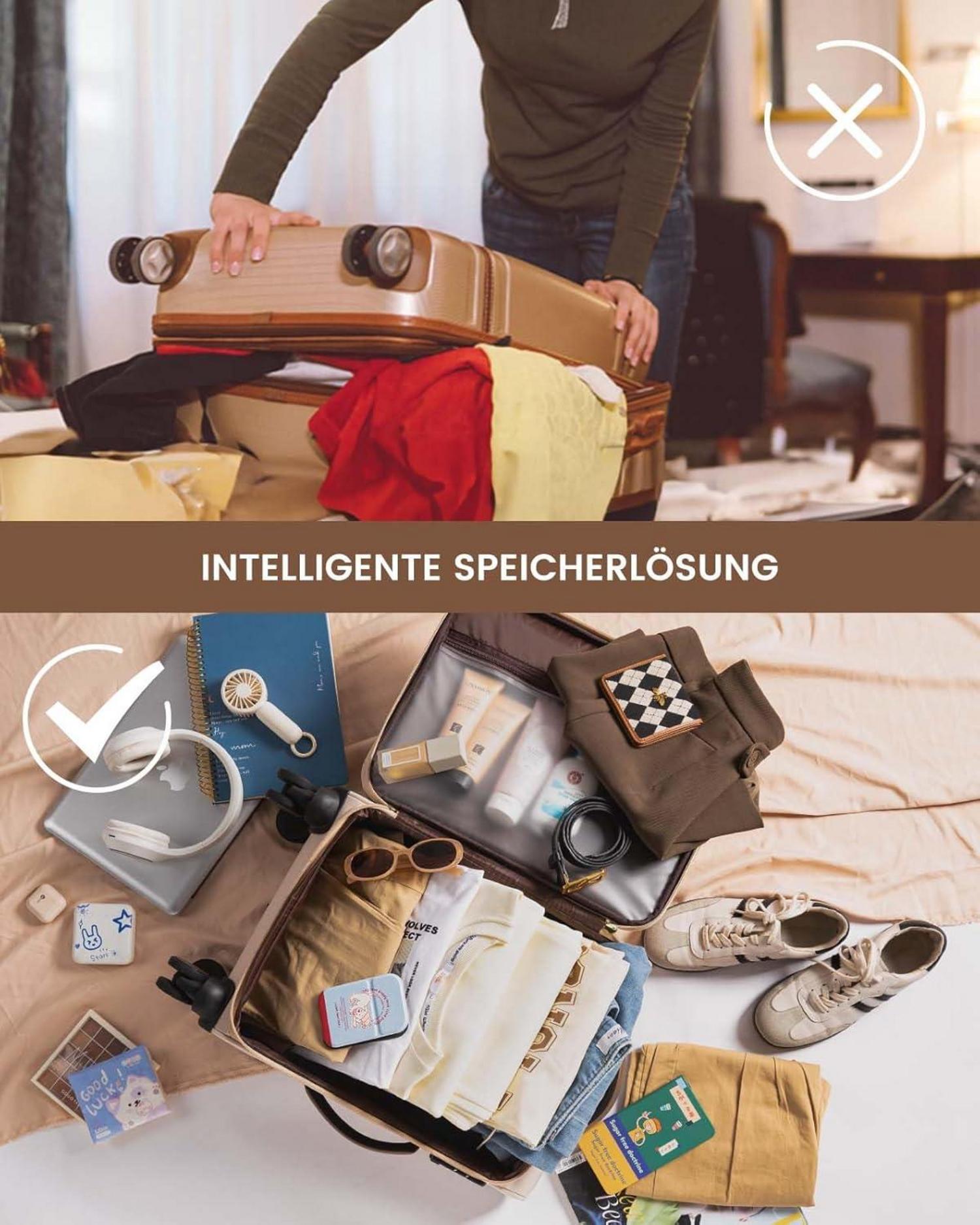 Handgepäck Rucksack 40L Damen Koffer Reiserucksack Wasserdicht 17 Zoll Laptop