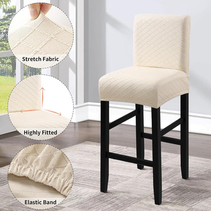 Wasserdichte Stuhlhussen – Jacquard Stretch, Beige