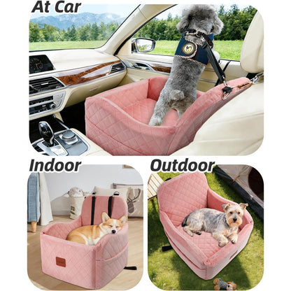 Hunde-Autositz Pink Medium – Bequem & Sicher für kleine Hunde
