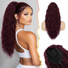 Lockige Ponytail Extension 56cm Rot Synthetik Haarverlängerung