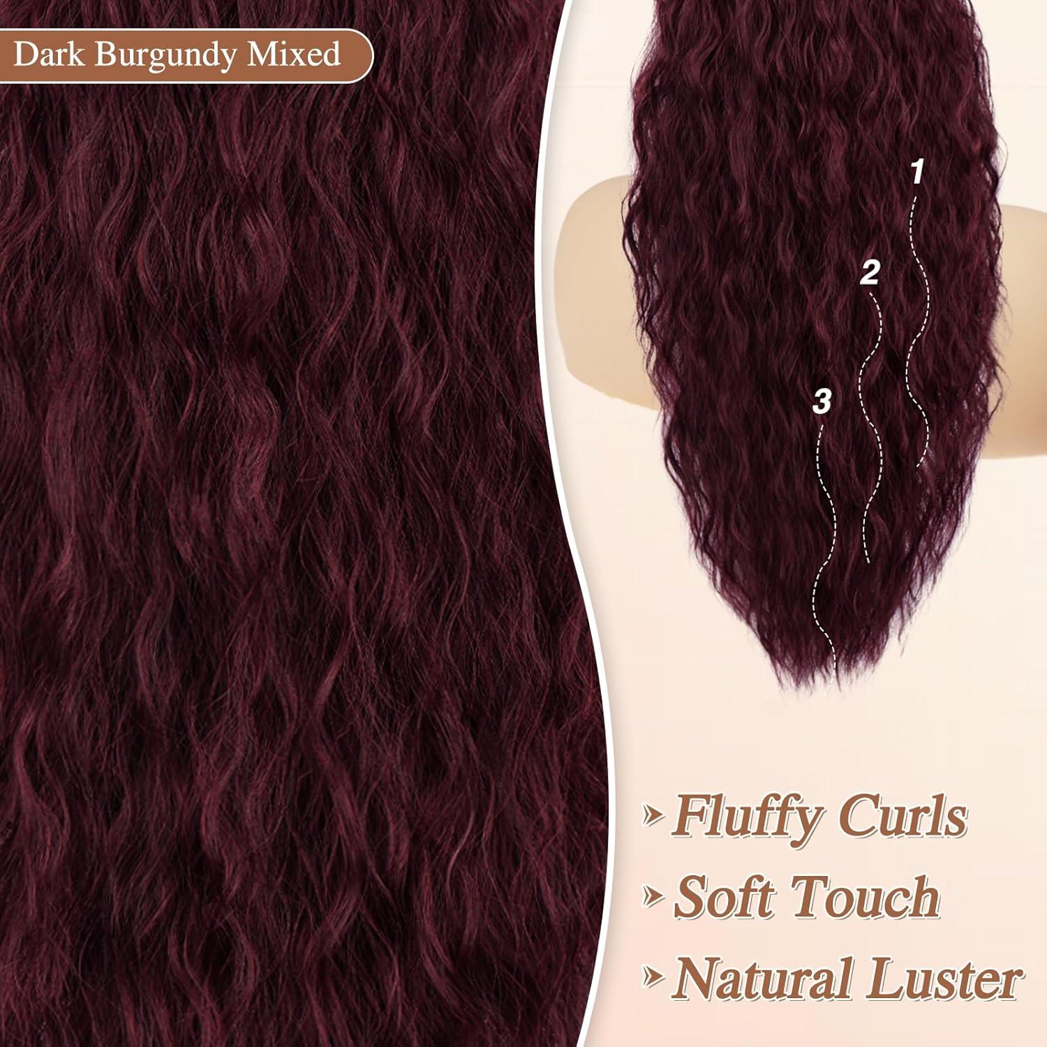 Lockige Ponytail Extension 56cm Rot Synthetik Haarverlängerung
