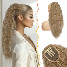 Lockige Wellige 56cm Ponytail Extension mit Kordelzug Blon