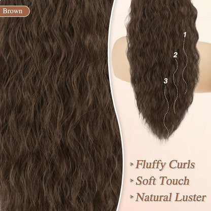 Ponytail Extension 56cm Lang Welliger Pferdeschwanz Haarteil Kordelzug