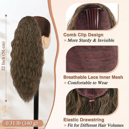 Lockige Ponytail Extension 56cm Pferdeschwanz