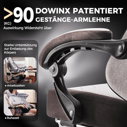 Gaming-Stuhl Stoff mit Massage und Fußstütze, ergonomisch, Bürostuhl