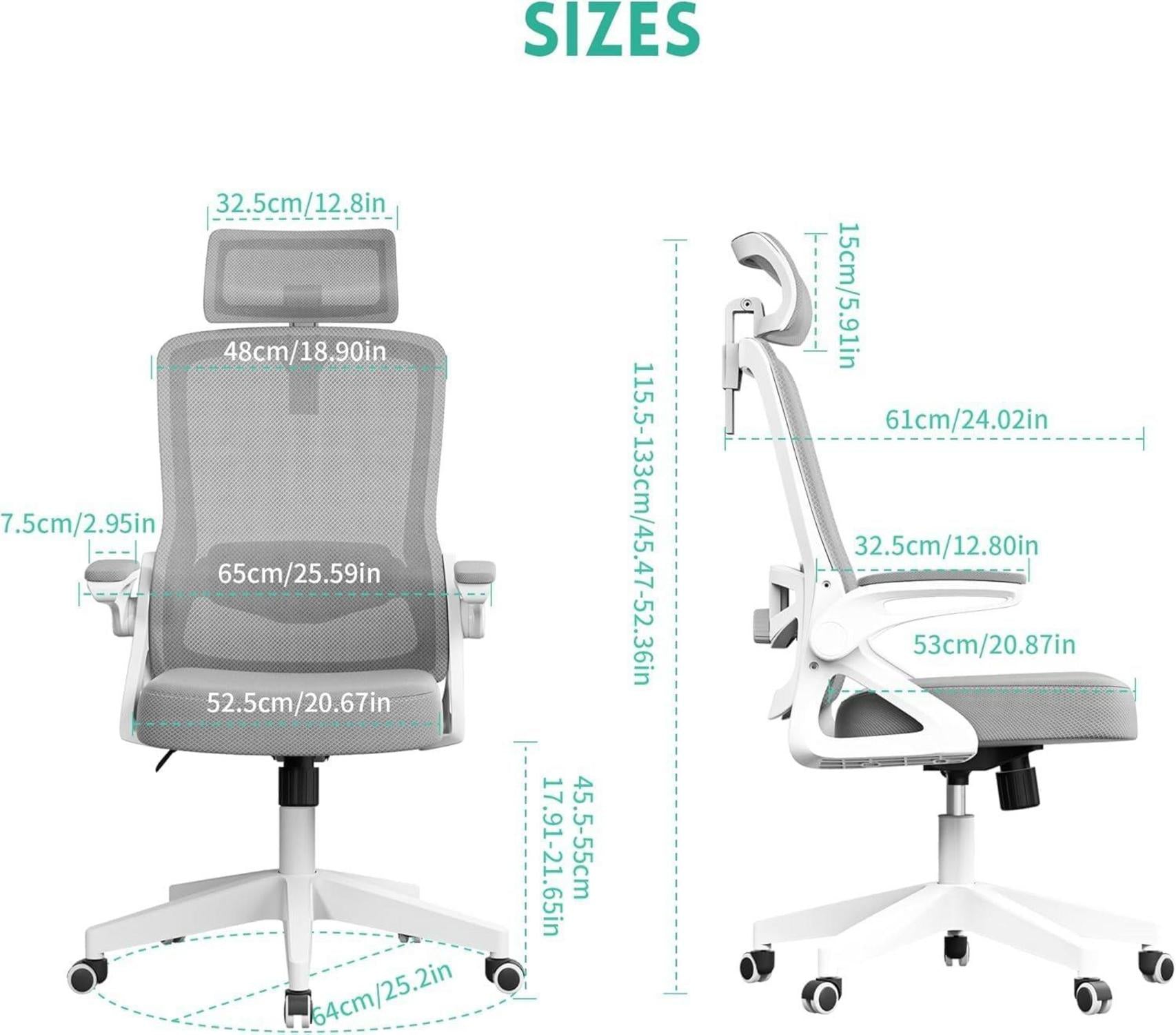 Ergonomischer Bürostuhl Verstellbare Armlehnen Gaming Stuhl
