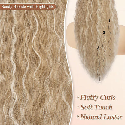 Lockige Ponytail Extension mit Kordelzug 56cm Haarteil - Synthetik