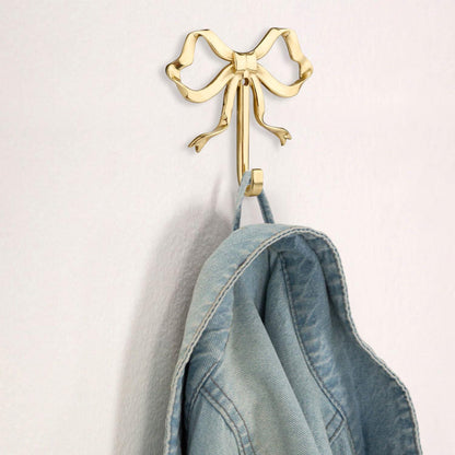Vintage Wandhaken mit Schleife – Goldener Kleiderhaken